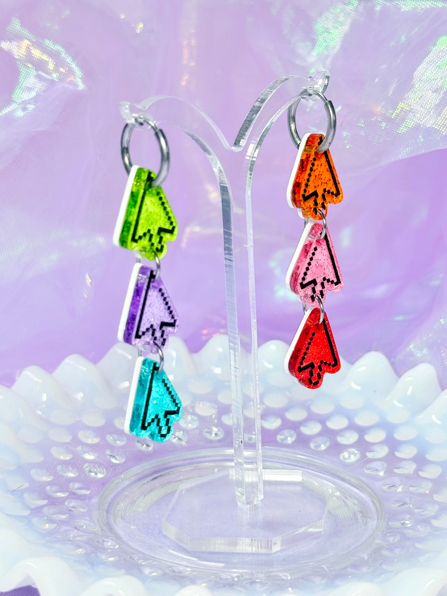 Nostalgic Cursor Drops, Acrylic Earrings