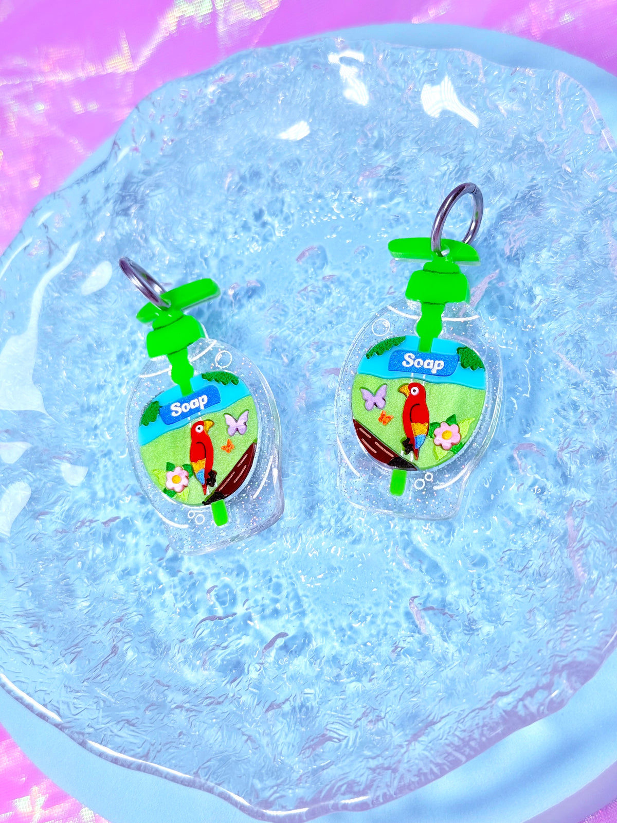 Nostalgic Parrot Soap Earrings
