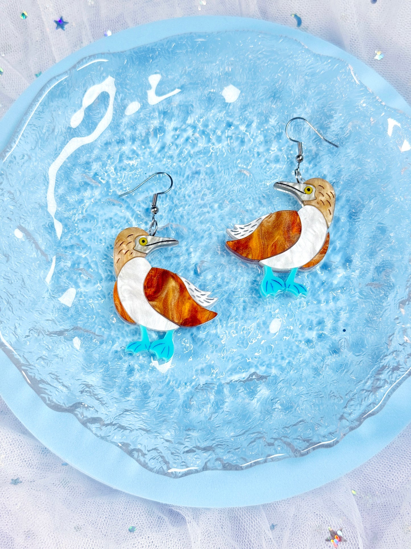 Blue Footed Booby Acrylic Earring