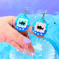Virtual Pet Shark Acrylic Earrings