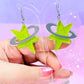 Y2K Cosmic Star Acrylic Earrings (Green)