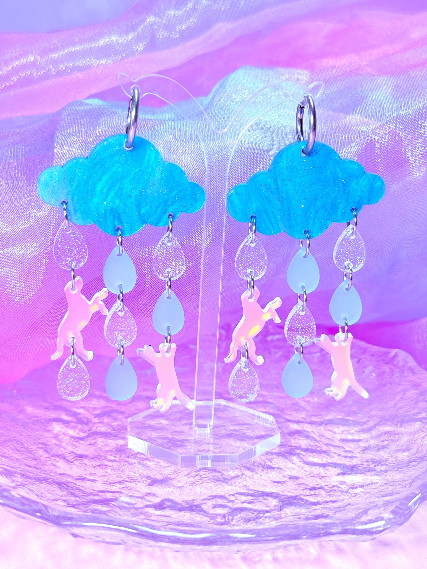 It's Raining Cats and Dogs! Acrylic Earrings