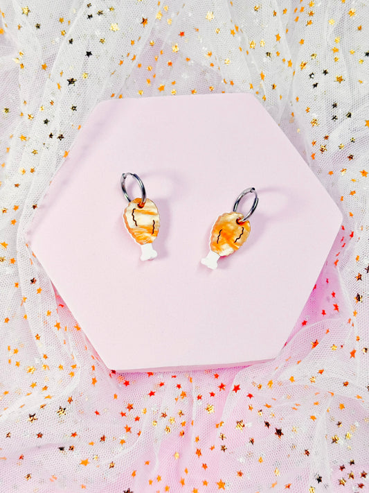 Mini Fried Chicken Acrylic Earrings