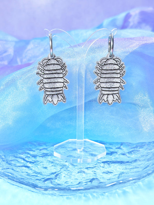 Giant Isopod Acrylic Earrings