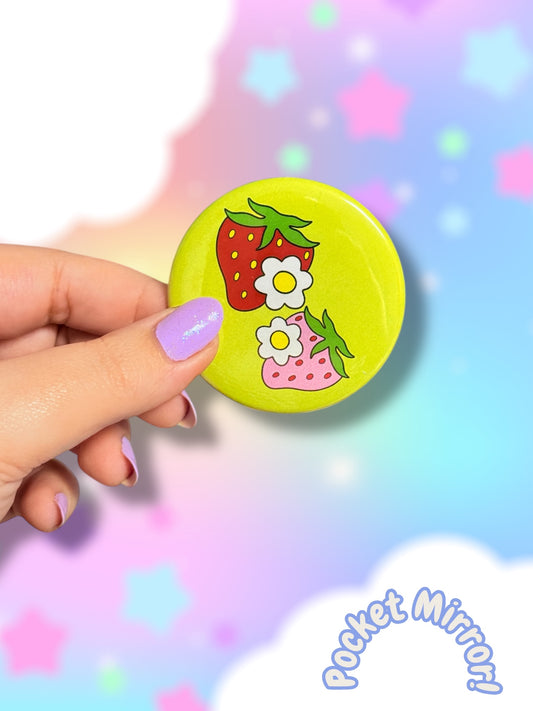 Fresh Strawberries Mini Mirror