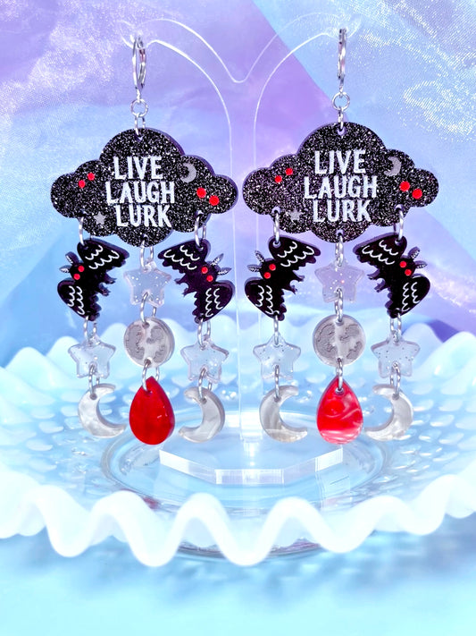 Mothman Drops, Acrylic Earrings