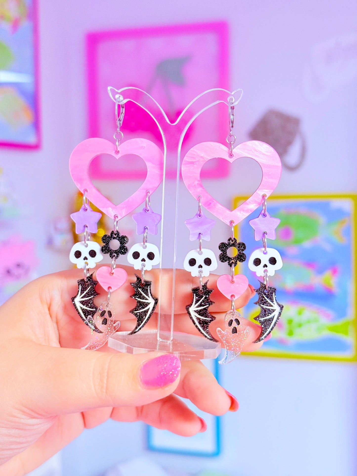 Ghoulfriend Drops, Acrylic Earrings