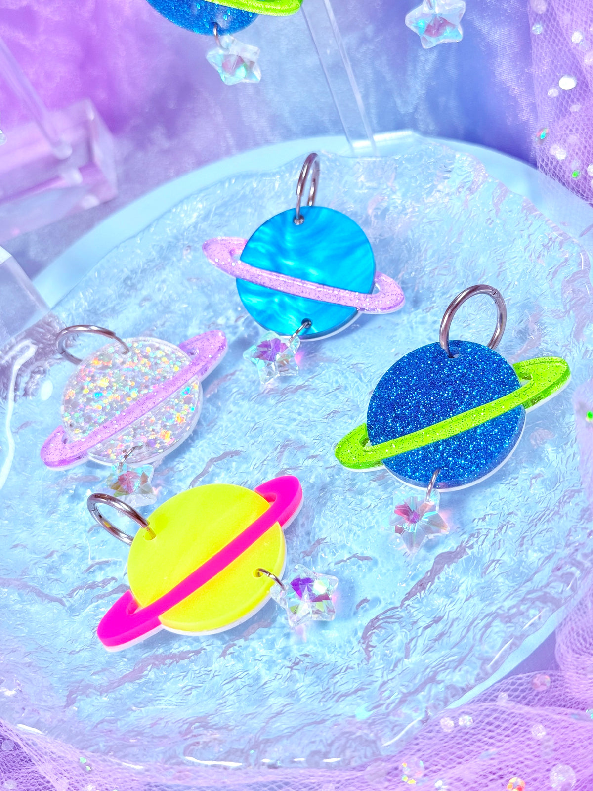 Funky Planet Acrylic Earrings, Mix and Match