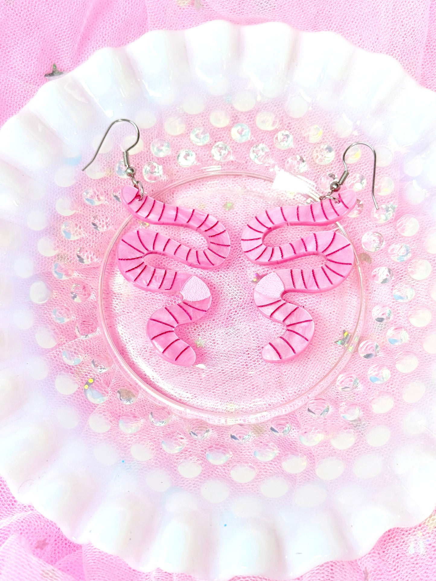 Worm Acrylic Earrings