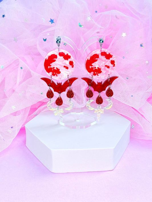 Vampire Goddess (Pink), Acrylic Earrings