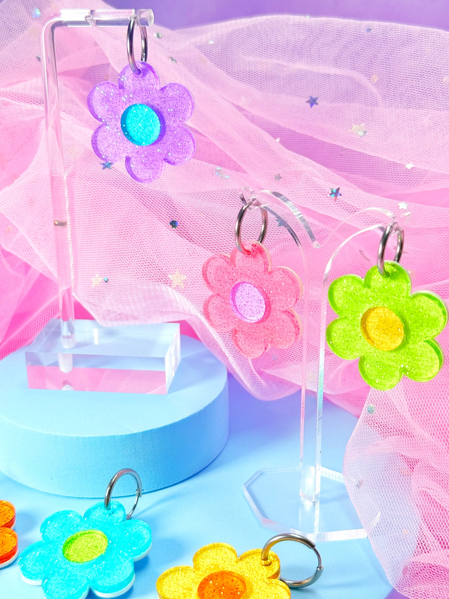Y2K Jelly Flower Acrylic Earrings