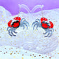 Red Devil Vampire Crab Acrylic Earrings