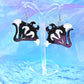 Manta Ray Acrylic Earrings (Extra Sparkly)