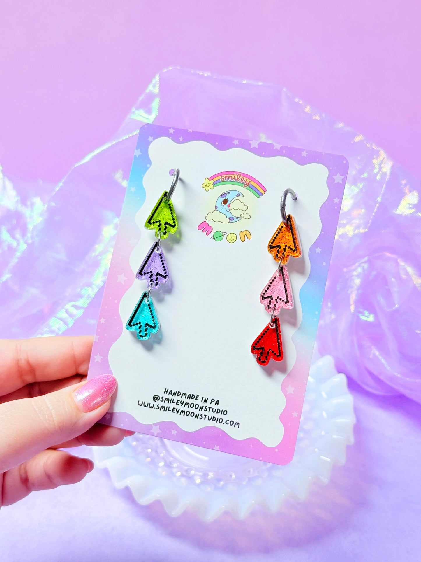 Nostalgic Cursor Drops, Acrylic Earrings