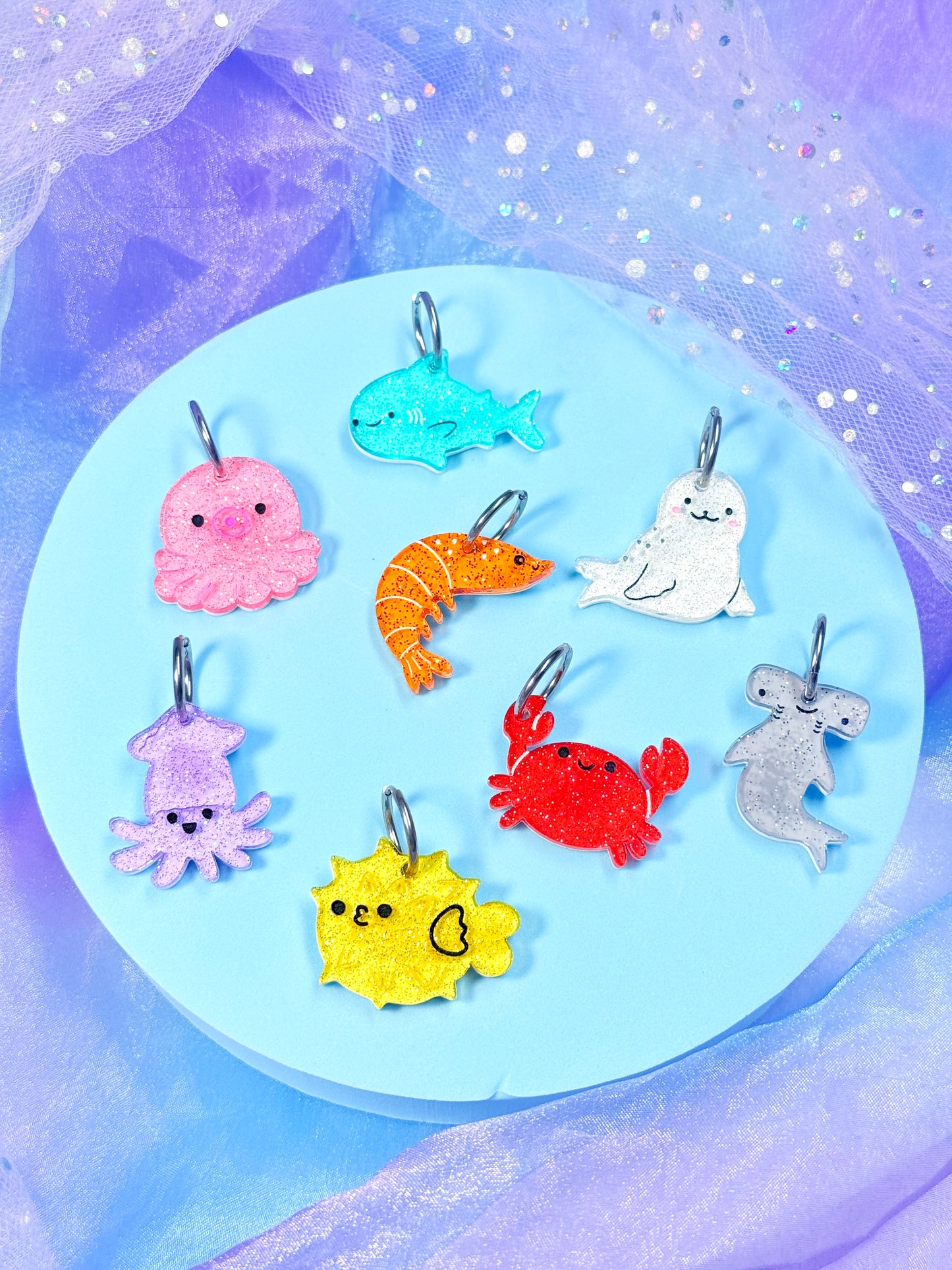 Glitter Jelly Sea Critters! Mix and Match Earrings