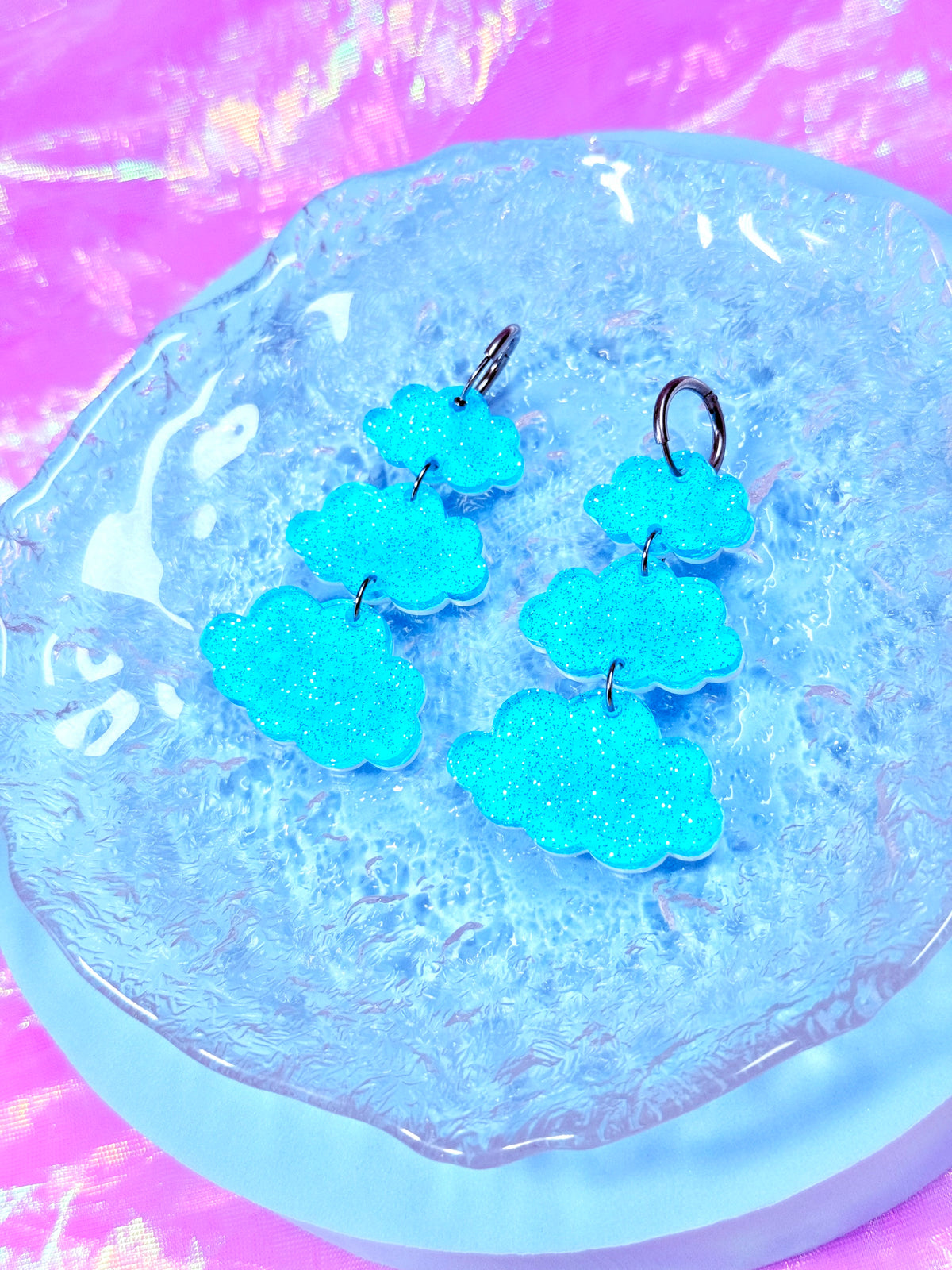 Jelly Cloud Acrylic Earrings (Blue)
