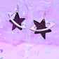 Y2K Cosmic Star Acrylic Earrings (Black)