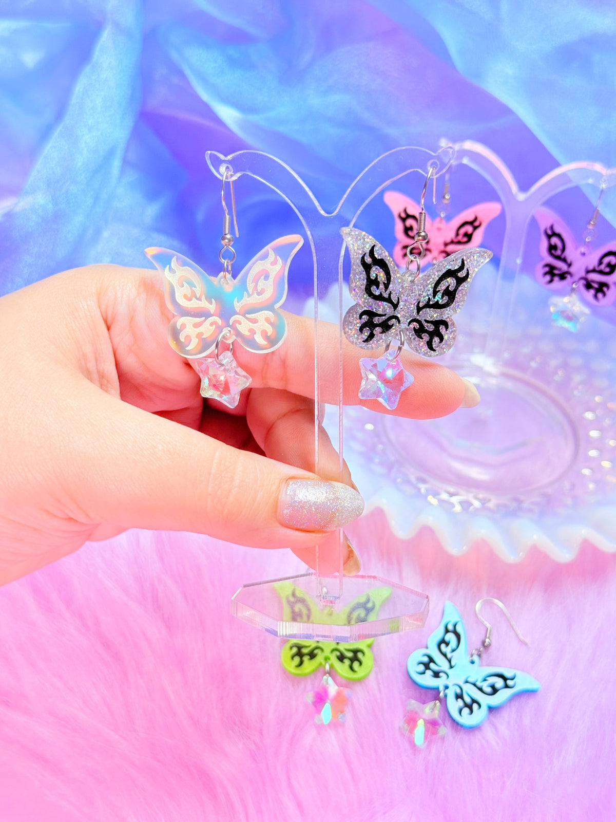 Y2K Butterfly Tattoo Earrings