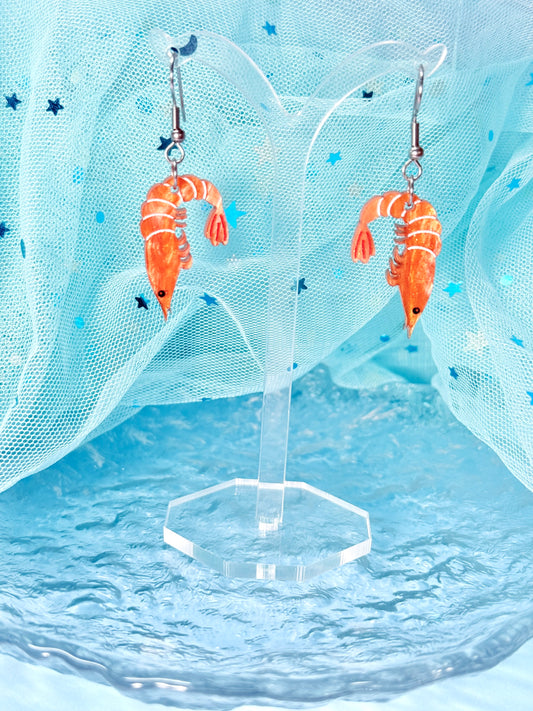 Mini Shrimp Acrylic Earrings