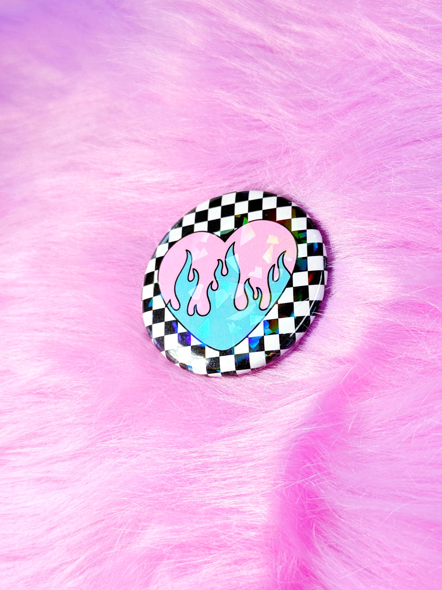 Nostalgic Flame Heart Magnet / Button / Mirror