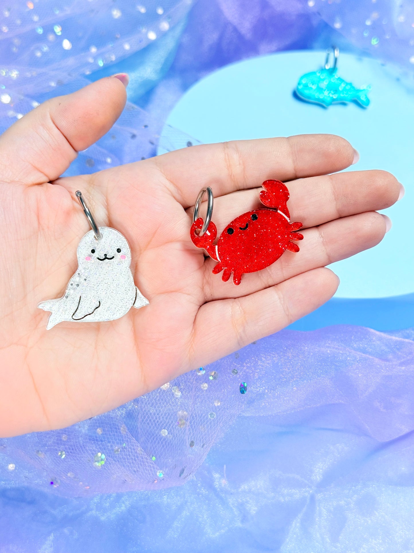 Glitter Jelly Sea Critters! Mix and Match Earrings