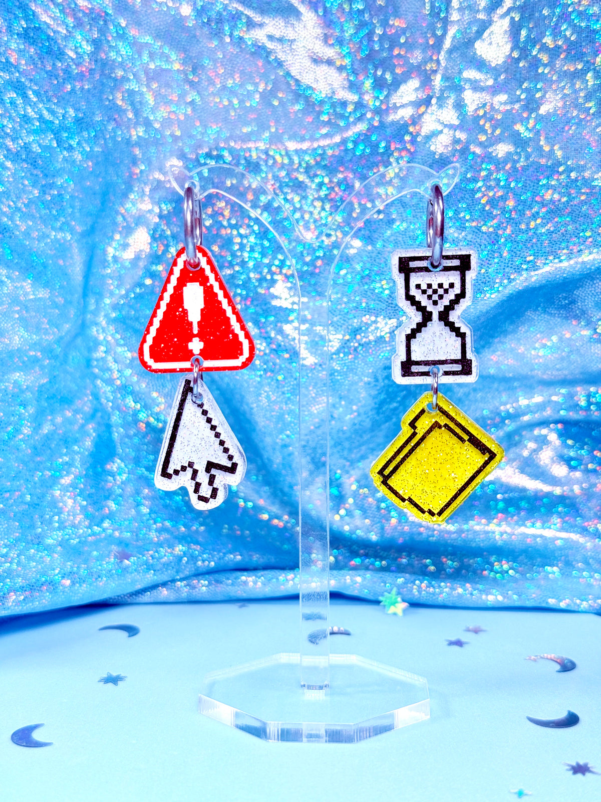 Y2K Computer Icon Dangles, Acrylic Earrings