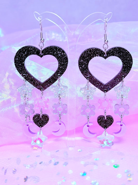 Y2K Candy Drops, Acrylic Earrings (Punky Purple)
