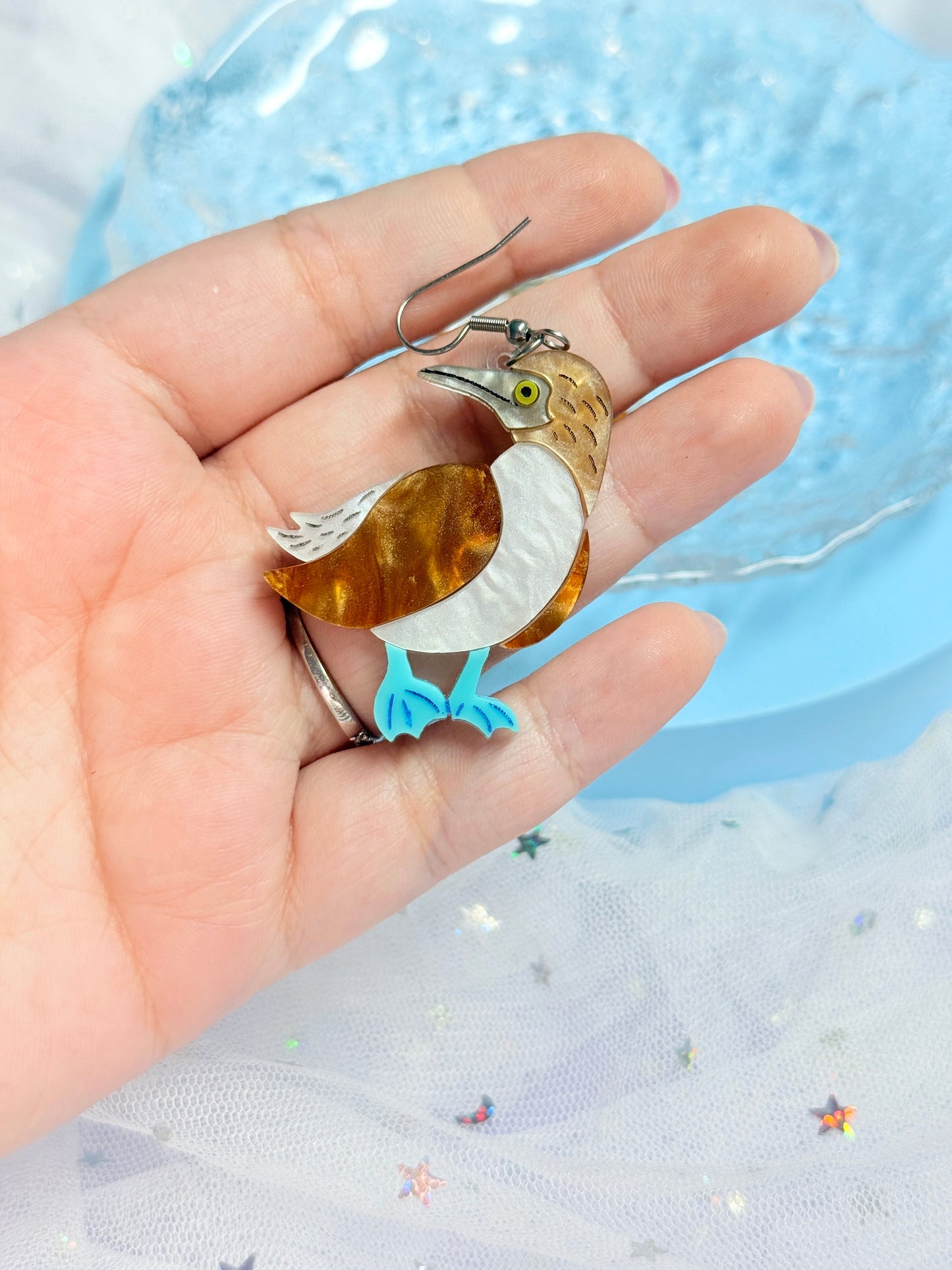 Blue Footed Booby Acrylic Earring