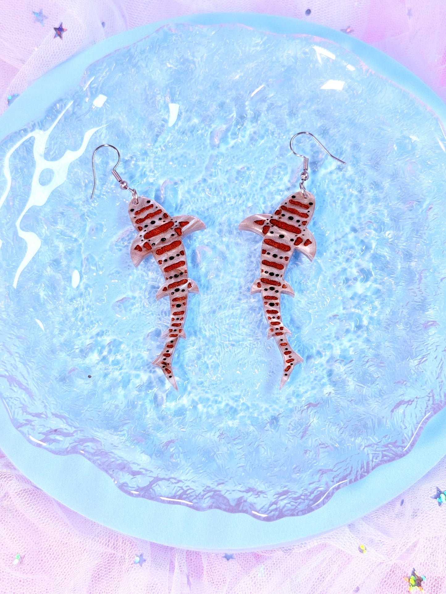 Leopard Shark Acrylic Earrings