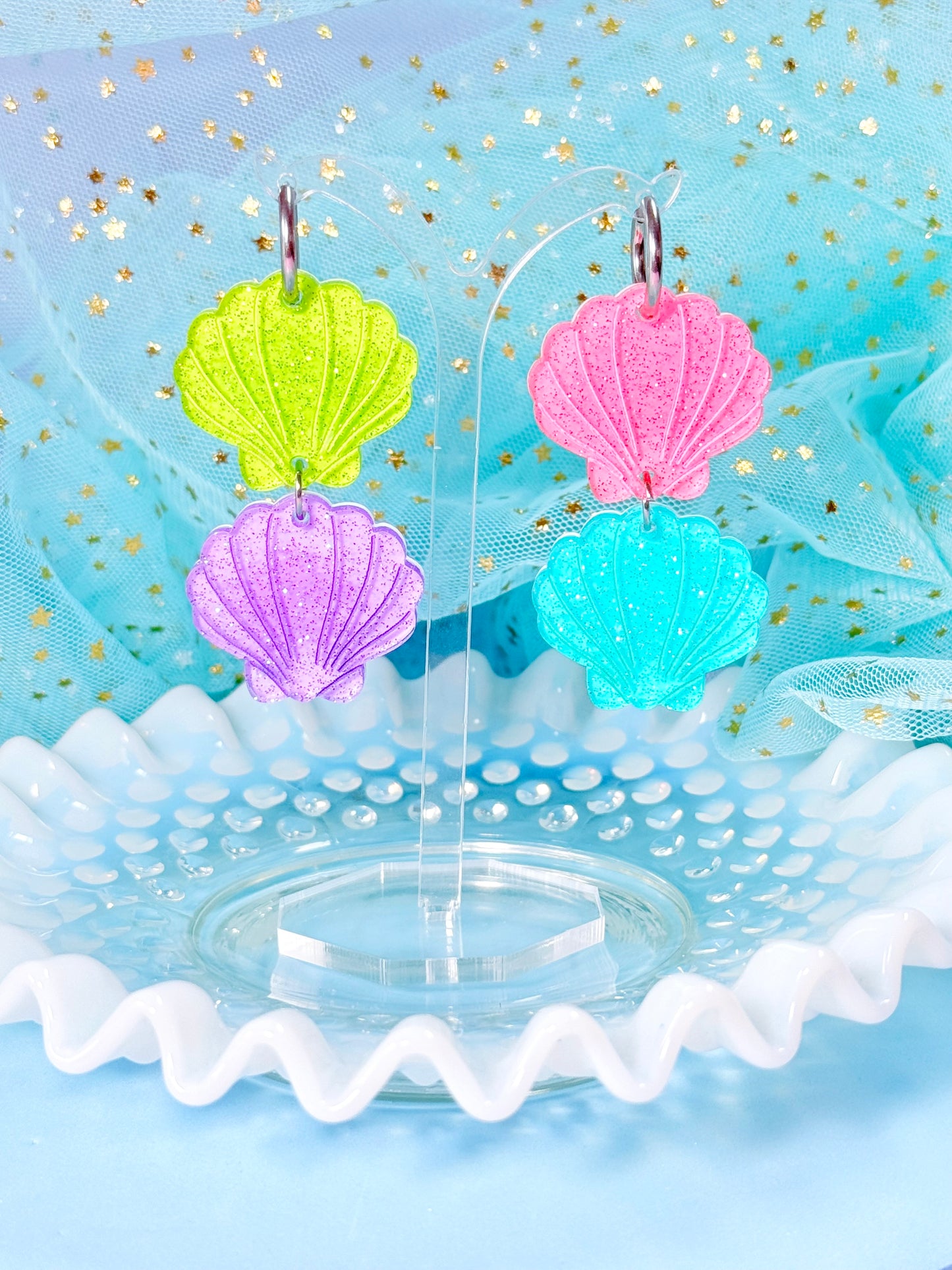 Jelly Scallop Acrylic Earrings