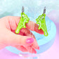 Jelly Shrimp Acrylic Earrings (Radioactive Green)