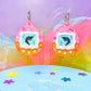 Virtual Pet Shrimp Acrylic Earrings