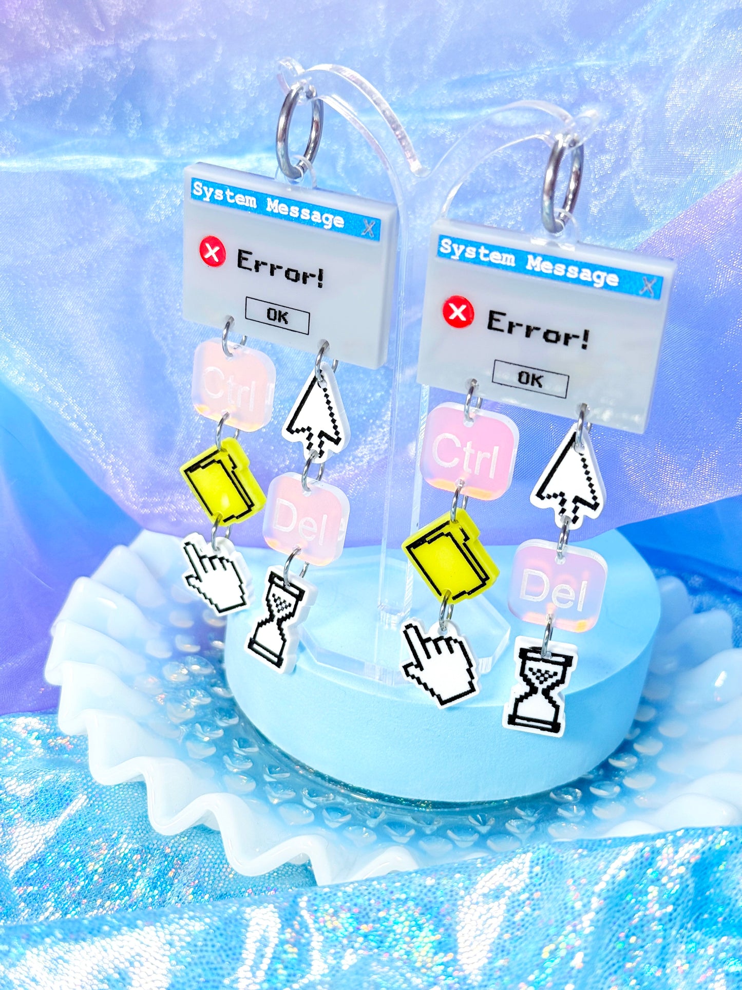 Nostalgic Computer Drops, Acrylic Earrings