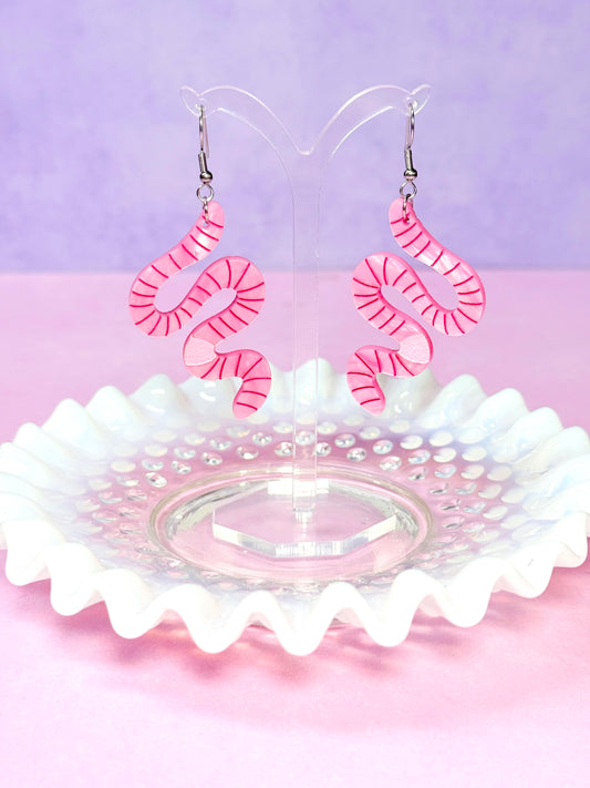 Worm Acrylic Earrings