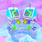 Frutiger Aero Inspired Acrylic Earrings (Version 2, Jelly Computer)