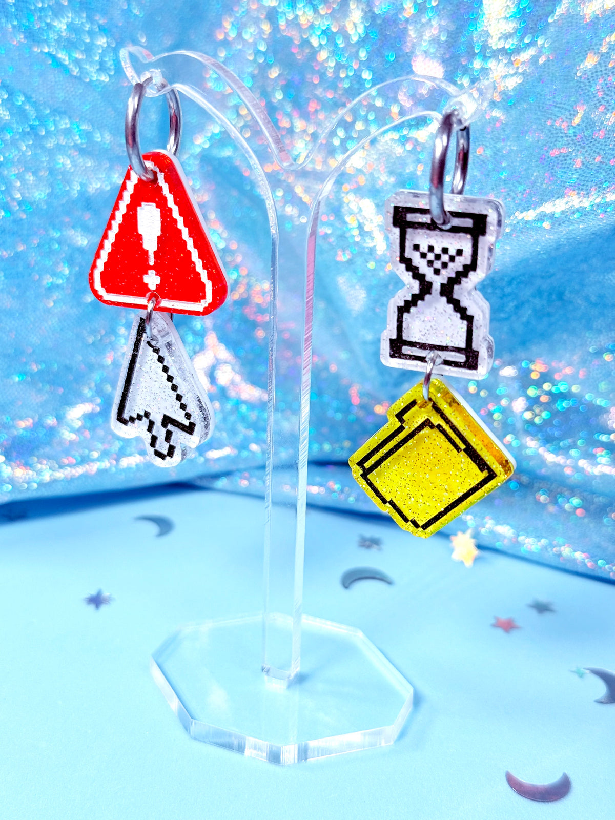 Y2K Computer Icon Dangles, Acrylic Earrings