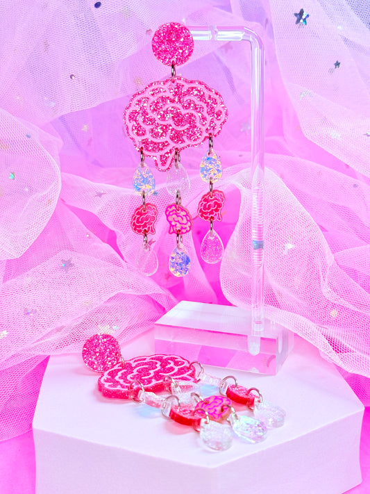Brainy Drops, Acrylic Earrings