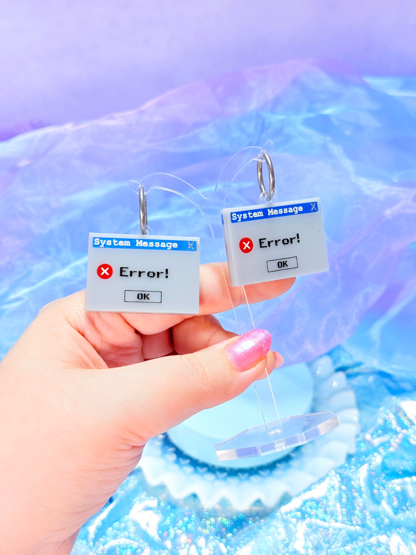 Error! Nostalgic Computer Earrings, Acrylic Earrings