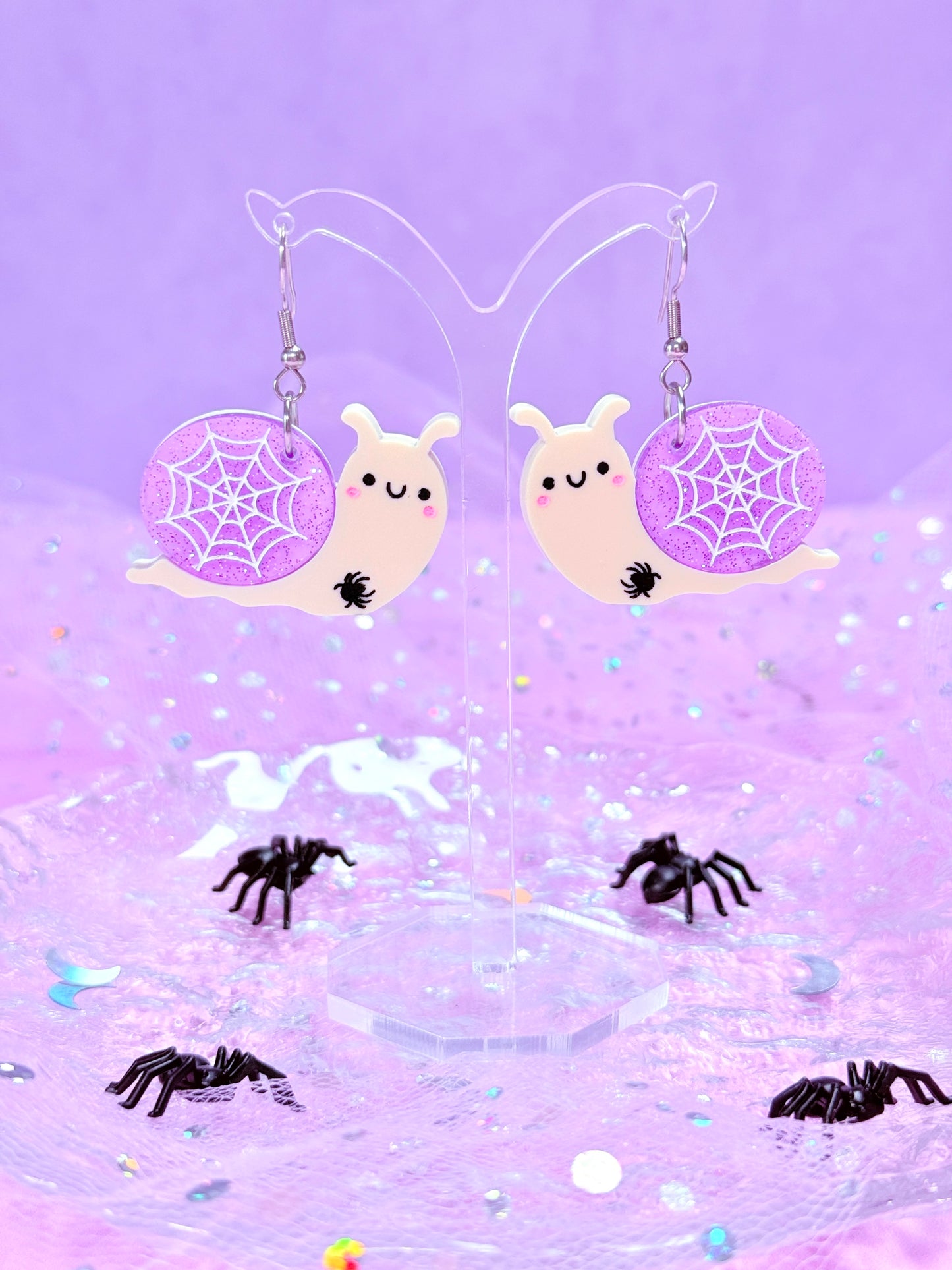 Spooky Snail Acrylic Earrings