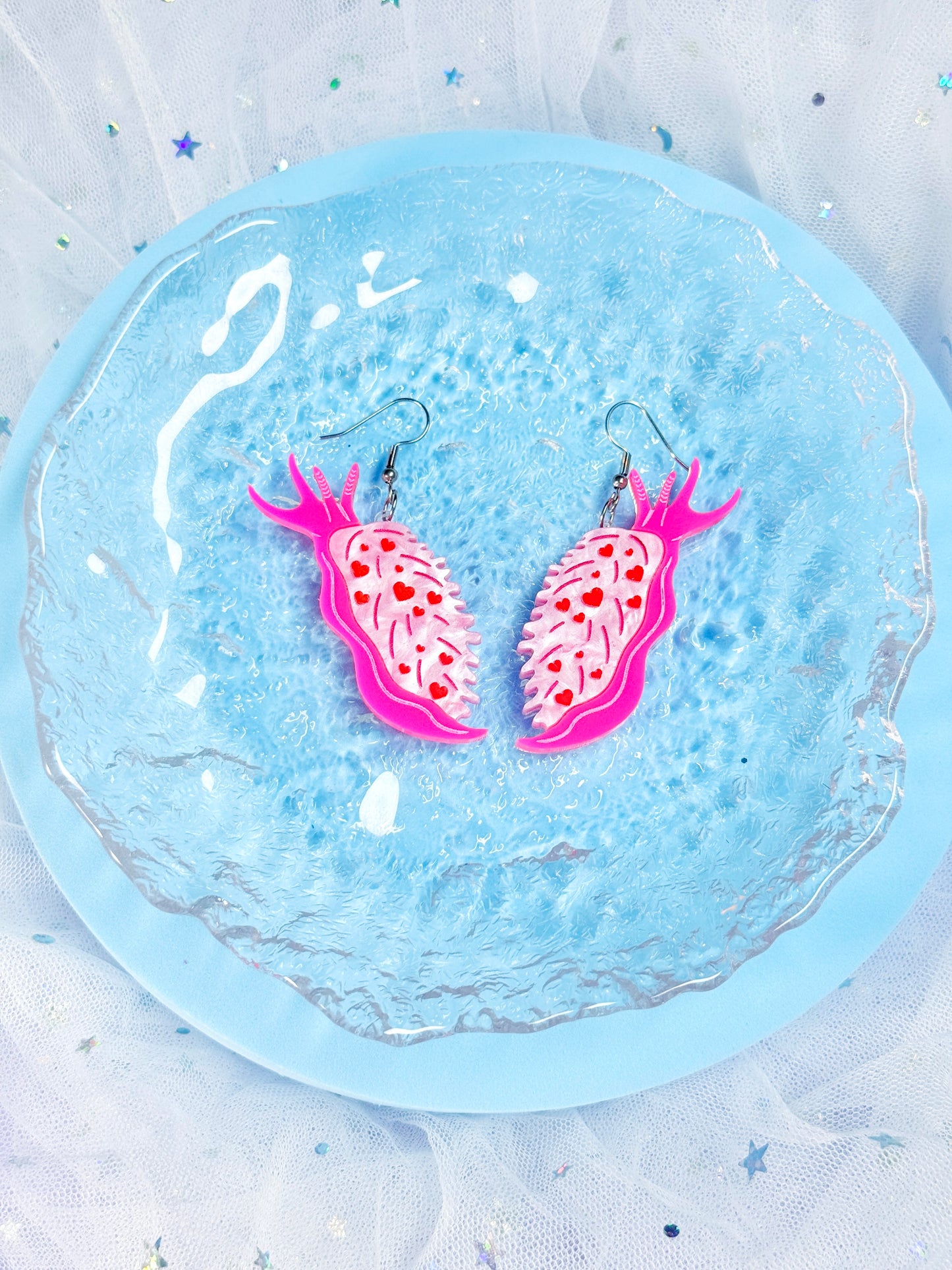 Lovely Sea Slug Acrylic Earrings