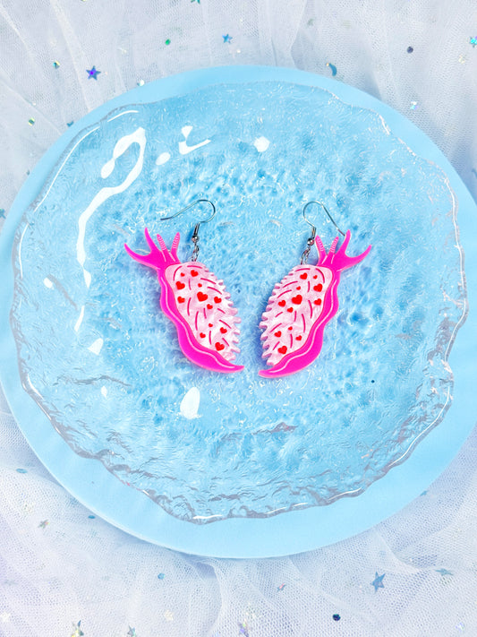 Lovely Sea Slug Acrylic Earrings