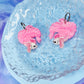 Betta Fish Acrylic Earrings (Pink Pearl)