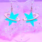 Y2K Cosmic Star Acrylic Earrings (Blue)