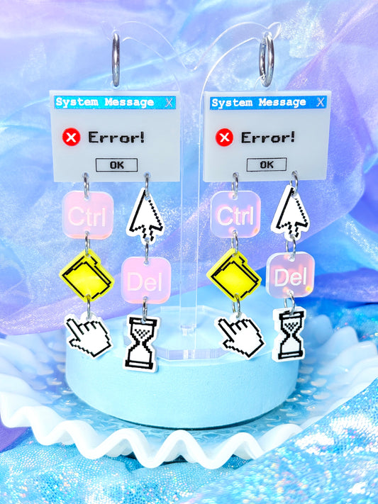 Nostalgic Computer Drops, Acrylic Earrings