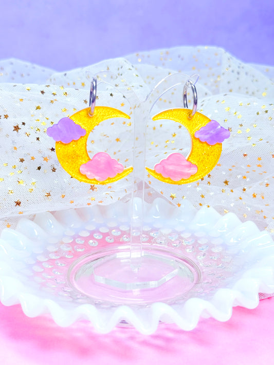 Jelly Moons (pastel), Acrylic Earrings