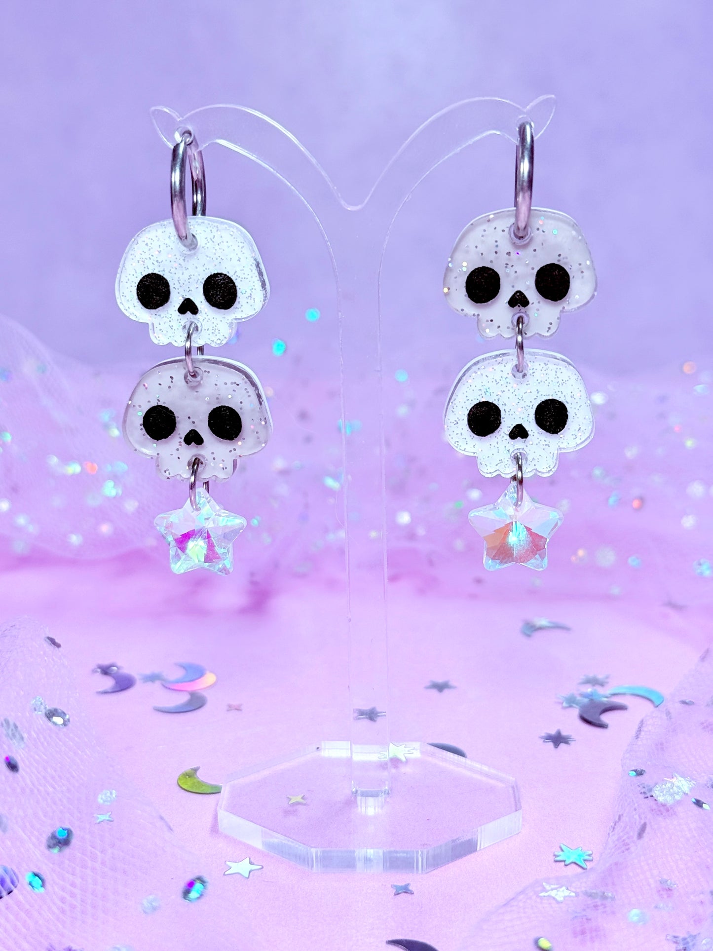 Jelly Skull Cuties, Acrylic Earrings