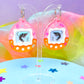 Virtual Pet Shrimp Acrylic Earrings
