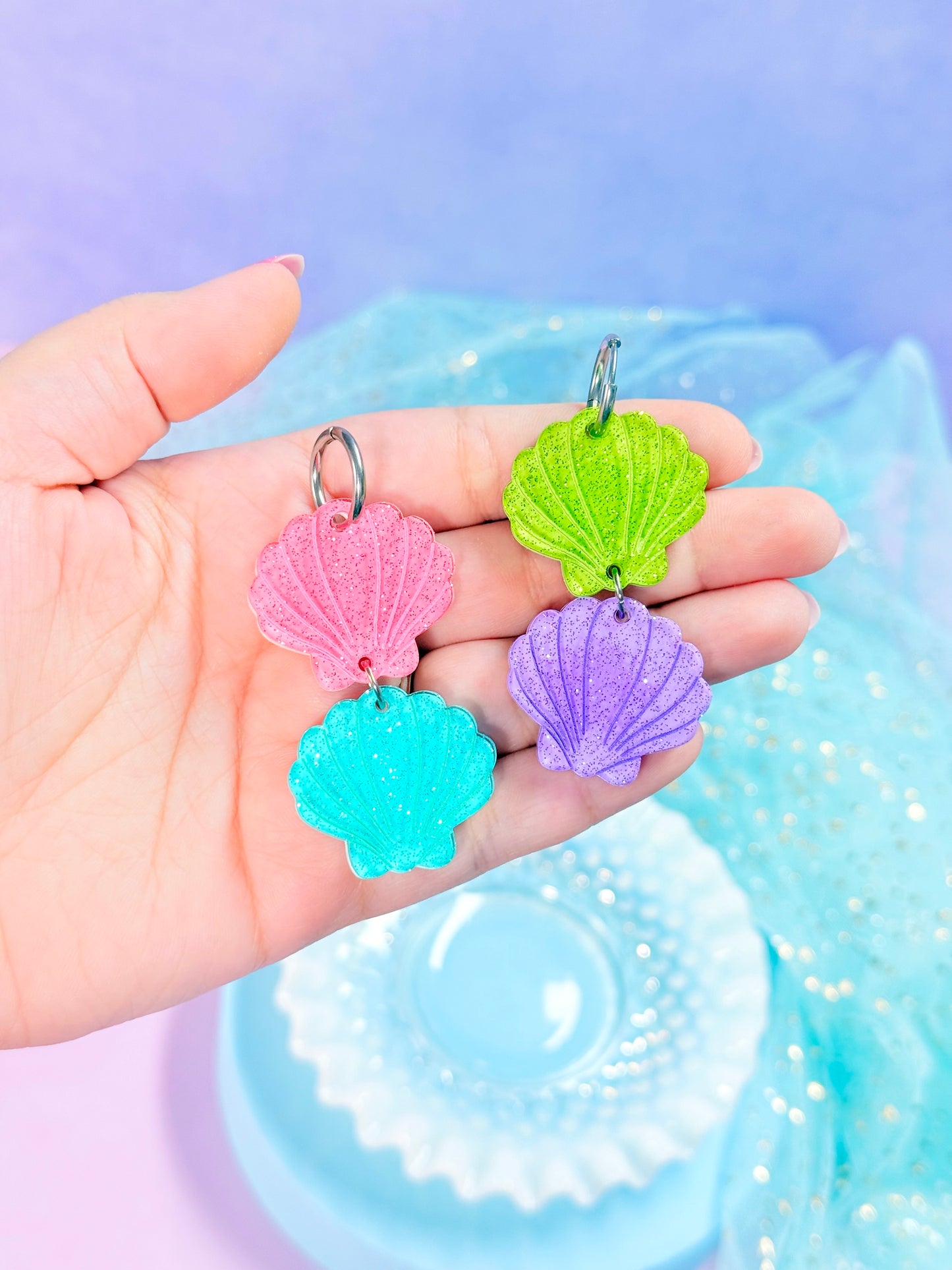 Jelly Scallop Acrylic Earrings