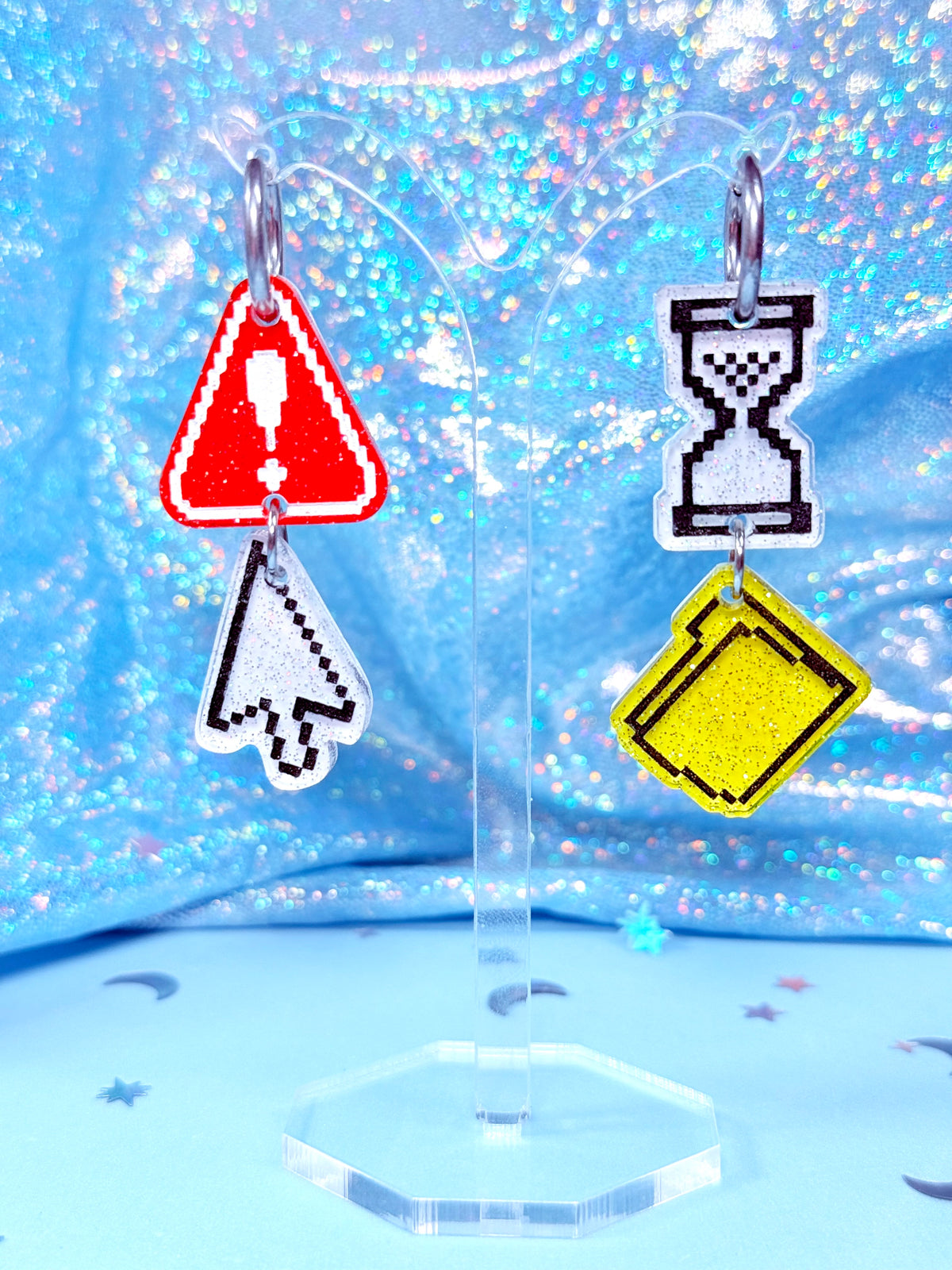 Y2K Computer Icon Dangles, Acrylic Earrings