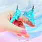 Jelly Shrimp Acrylic Earrings (Blue)